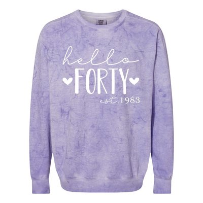 Hello Forty Est 1983 40 Years Old 40th Birthday For gift Colorblast Crewneck Sweatshirt