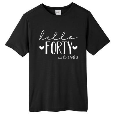 Hello Forty Est 1983 40 Years Old 40th Birthday For gift Tall Fusion ChromaSoft Performance T-Shirt