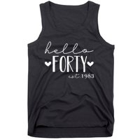 Hello Forty Est 1983 40 Years Old 40th Birthday For gift Tank Top