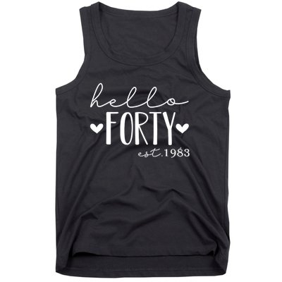 Hello Forty Est 1983 40 Years Old 40th Birthday For gift Tank Top