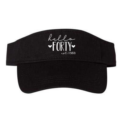 Hello Forty Est 1983 40 Years Old 40th Birthday For gift Valucap Bio-Washed Visor