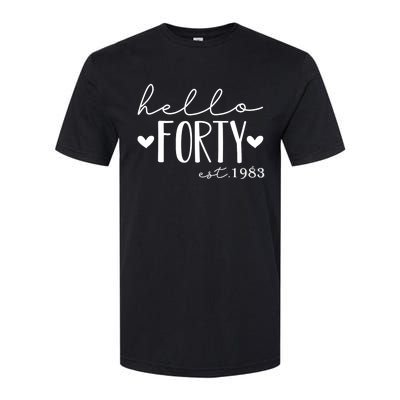 Hello Forty Est 1983 40 Years Old 40th Birthday For gift Softstyle® CVC T-Shirt