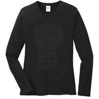 Hope For Equality Black History Month Ladies Long Sleeve Shirt