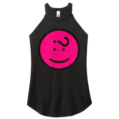 Happy Face Emoticon Funny Graphic for Teens Women's Perfect Tri Rocker Tank