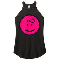 Happy Face Emoticon Funny Graphic for Teens Women's Perfect Tri Rocker Tank