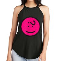 Happy Face Emoticon Funny Graphic for Teens Women's Perfect Tri Rocker Tank