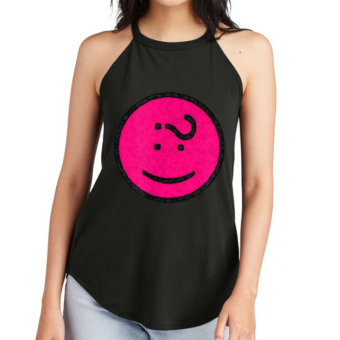 Happy Face Emoticon Funny Graphic for Teens Women's Perfect Tri Rocker Tank