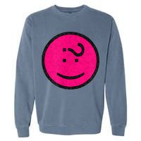 Happy Face Emoticon Funny Graphic for Teens Garment-Dyed Sweatshirt