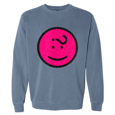 Happy Face Emoticon Funny Graphic for Teens Garment-Dyed Sweatshirt