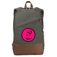 Happy Face Emoticon Funny Graphic for Teens Cotton Canvas Backpack