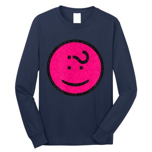 Happy Face Emoticon Funny Graphic for Teens Long Sleeve Shirt