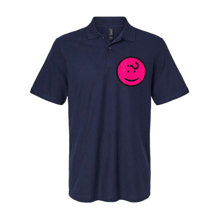 Happy Face Emoticon Funny Graphic for Teens Softstyle Adult Sport Polo