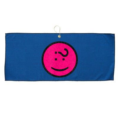 Happy Face Emoticon Funny Graphic for Teens Large Microfiber Waffle Golf Towel