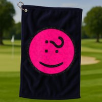 Happy Face Emoticon Funny Graphic for Teens Golf Towel