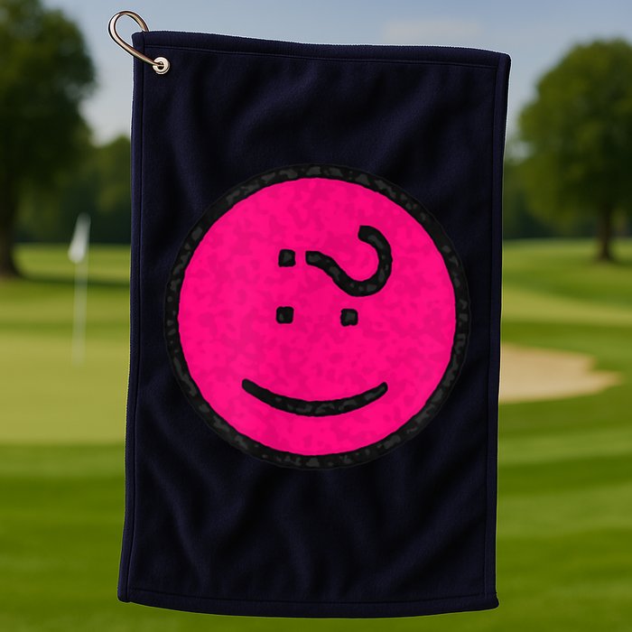 Happy Face Emoticon Funny Graphic for Teens Golf Towel