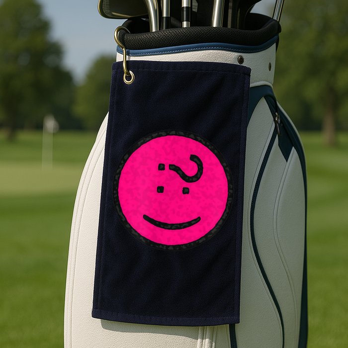 Happy Face Emoticon Funny Graphic for Teens Golf Towel
