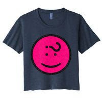 Happy Face Emoticon Funny Graphic for Teens Crop Top