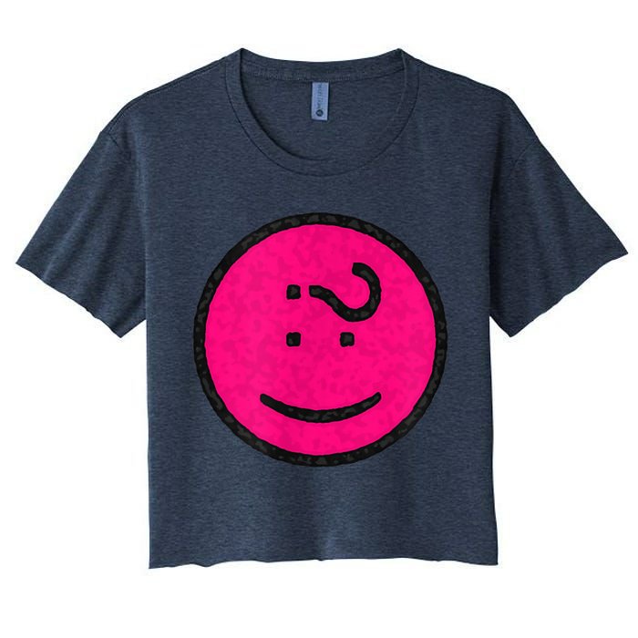 Happy Face Emoticon Funny Graphic for Teens Crop Top
