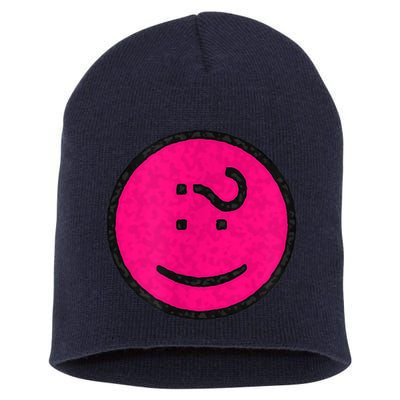 Happy Face Emoticon Funny Graphic for Teens Short Acrylic Beanie