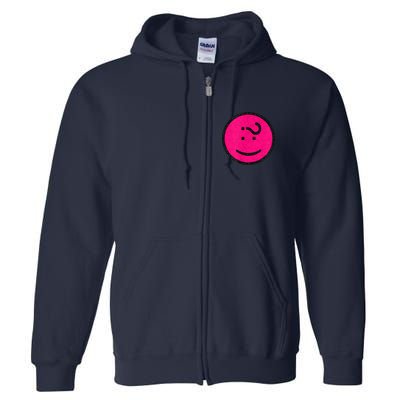 Happy Face Emoticon Funny Graphic for Teens Full Zip Hoodie
