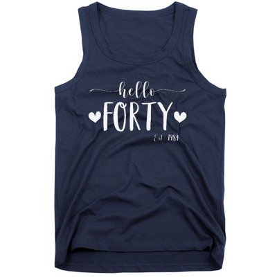 Hello Forty Est 1984 40 Years Old 40th Birthday Tank Top