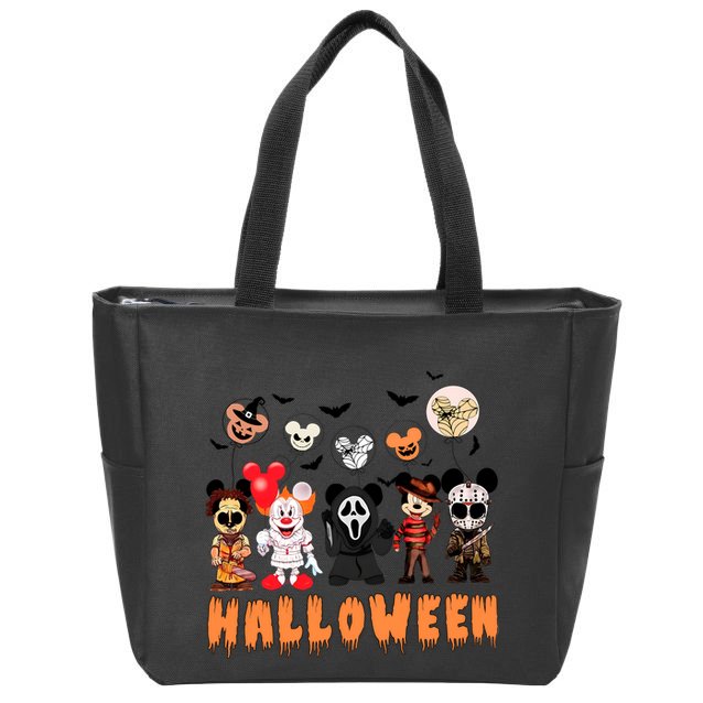 Halloween Friends Ears Halloween Horror Movie Zip Tote Bag
