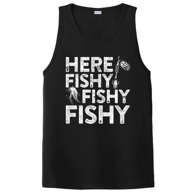 Here Fishy Fishy Fishy Hoodie Fisherman Gift PosiCharge Competitor Tank