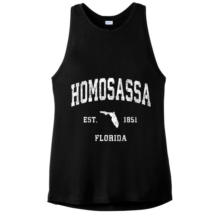 Homosassa Florida Fl Vintage Athletic Ladies PosiCharge Tri-Blend Wicking Tank