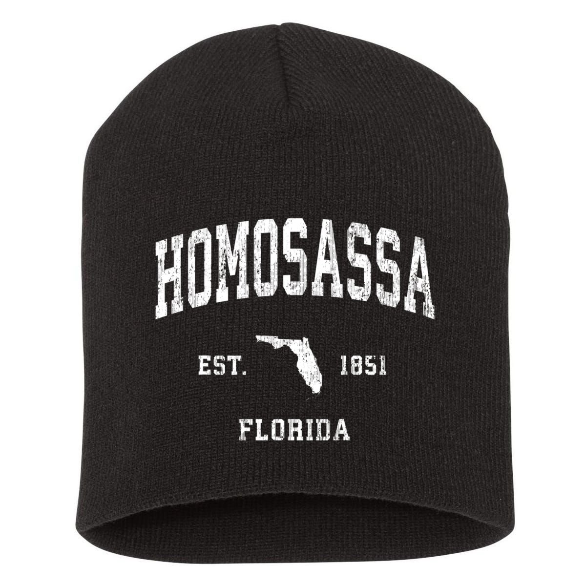Homosassa Florida Fl Vintage Athletic Short Acrylic Beanie