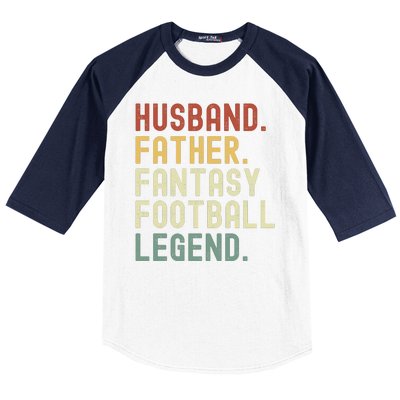 Husband Father Fantasy Football Legend Funny Husband Dad Funny Draft Fathers Baseball Sleeve Shirt