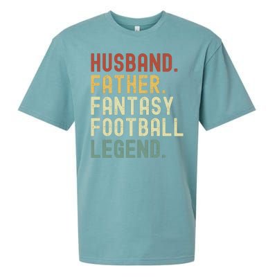 Husband Father Fantasy Football Legend Funny Husband Dad Funny Draft Fathers Sueded Cloud Jersey T-Shirt