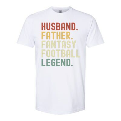 Husband Father Fantasy Football Legend Funny Husband Dad Funny Draft Fathers Softstyle CVC T-Shirt