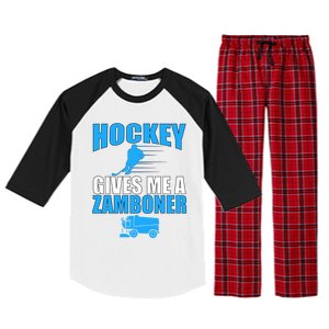 Hockey Fan Funny Gift Hockey Gives Me A Zamboner Funny Hockey Cool Gift Raglan Sleeve Pajama Set