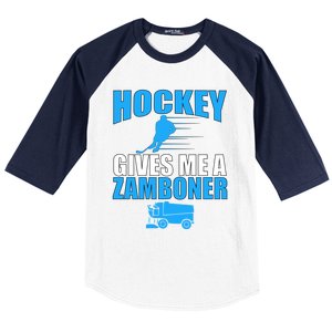 Hockey Fan Funny Gift Hockey Gives Me A Zamboner Funny Hockey Cool Gift Baseball Sleeve Shirt