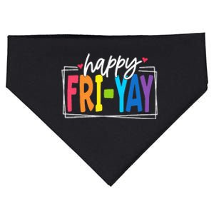 Happy Friyay Friday Funny Teacher Friyay Teacher USA-Made Doggie Bandana