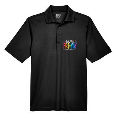 Happy Friyay Friday Funny Teacher Friyay Teacher Men's Origin Performance Piqué Polo