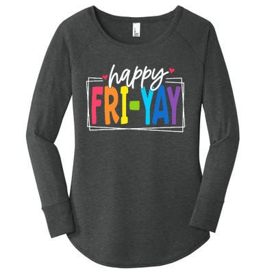 Happy Friyay Friday Funny Teacher Friyay Teacher Women's Perfect Tri Tunic Long Sleeve Shirt