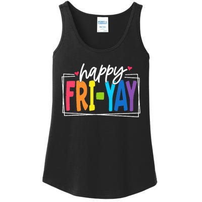 Happy Friyay Friday Funny Teacher Friyay Teacher Ladies Essential Tank