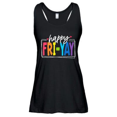 Happy Friyay Friday Funny Teacher Friyay Teacher Ladies Essential Flowy Tank