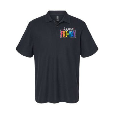 Happy Friyay Friday Funny Teacher Friyay Teacher Softstyle Adult Sport Polo