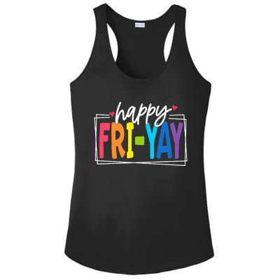 Happy Friyay Friday Funny Teacher Friyay Teacher Ladies PosiCharge Competitor Racerback Tank