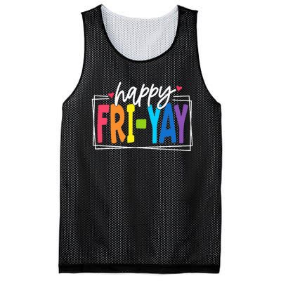 Happy Friyay Friday Funny Teacher Friyay Teacher Mesh Reversible Basketball Jersey Tank