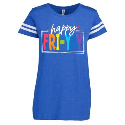 Happy Friyay Friday Funny Teacher Friyay Teacher Enza Ladies Jersey Football T-Shirt