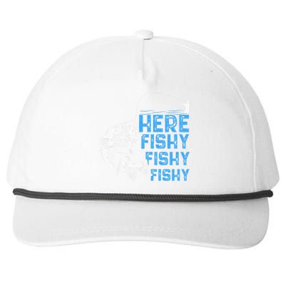 Here Fishy Funny Fishkeeping Aquarist Aquarium Graphic Snapback Five-Panel Rope Hat