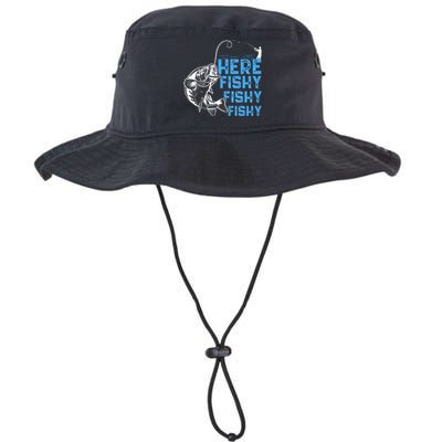 Here Fishy Funny Fishkeeping Aquarist Aquarium Graphic Legacy Cool Fit Booney Bucket Hat