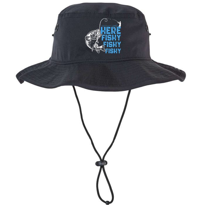 Here Fishy Funny Fishkeeping Aquarist Aquarium Graphic Legacy Cool Fit Booney Bucket Hat