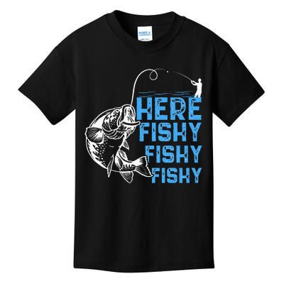 Here Fishy Funny Fishkeeping Aquarist Aquarium Graphic Kids T-Shirt