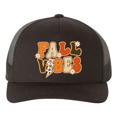 Hello Fall Floral Retro Vibes Yupoong Adult 5-Panel Trucker Hat