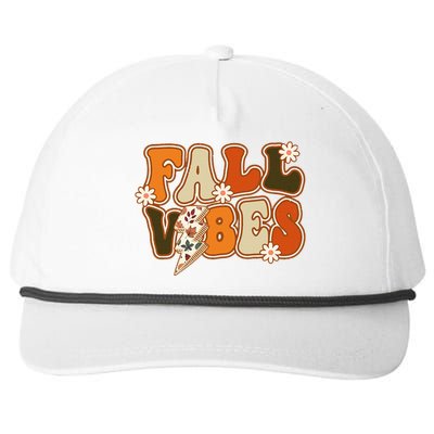 Hello Fall Floral Retro Vibes Snapback Five-Panel Rope Hat