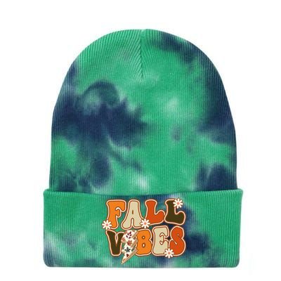 Hello Fall Floral Retro Vibes Tie Dye 12in Knit Beanie